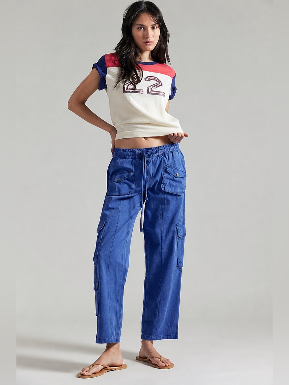 NWT FREE PEOPLE Tahiti Pull-On Cargo Pants | Lake Victoria  $138 SOLD OUT COLOR